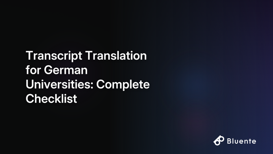 Transcript Translation for German Universities: Complete Checklist
