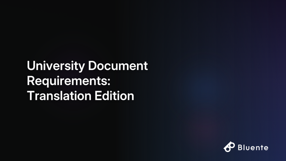 University Document Requirements: Translation Edition