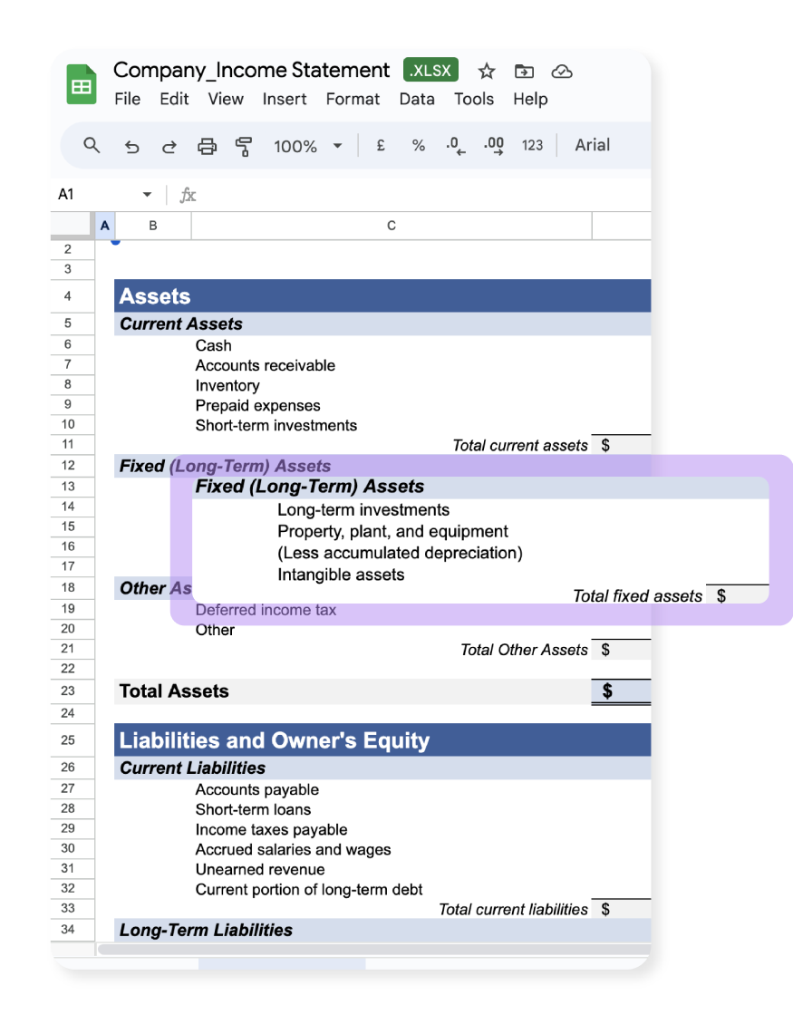 Financial spreadsheet showing industry-specific translation accuracy