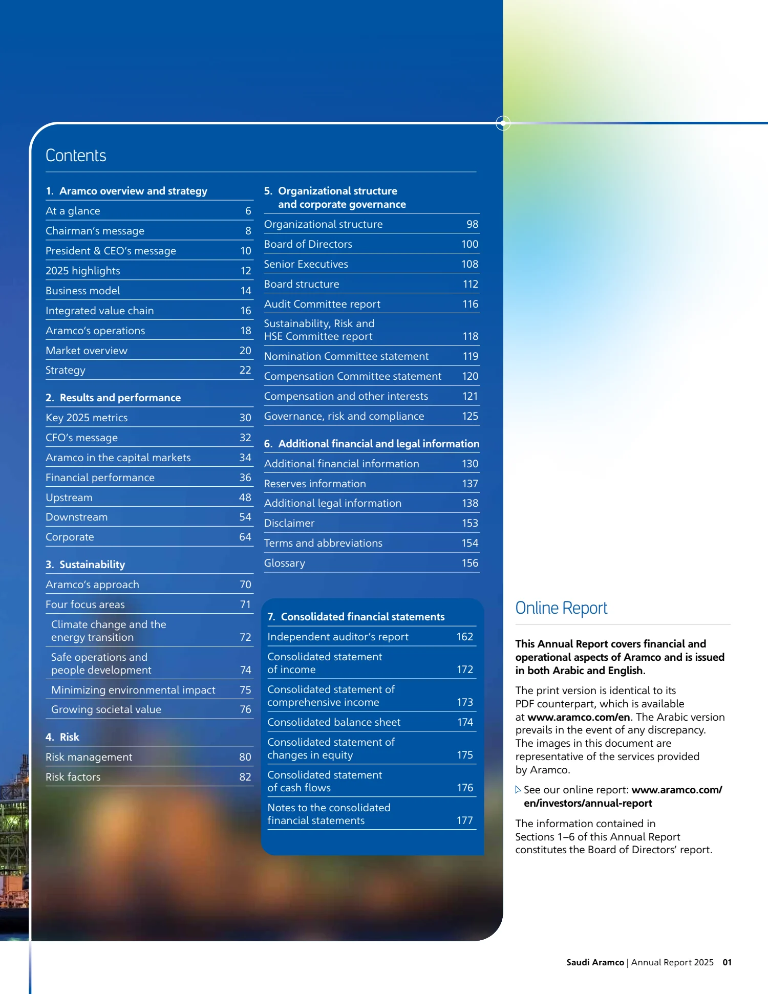 English original, Saudi Aramco annual report excerpt, PDF page 3 of 11
